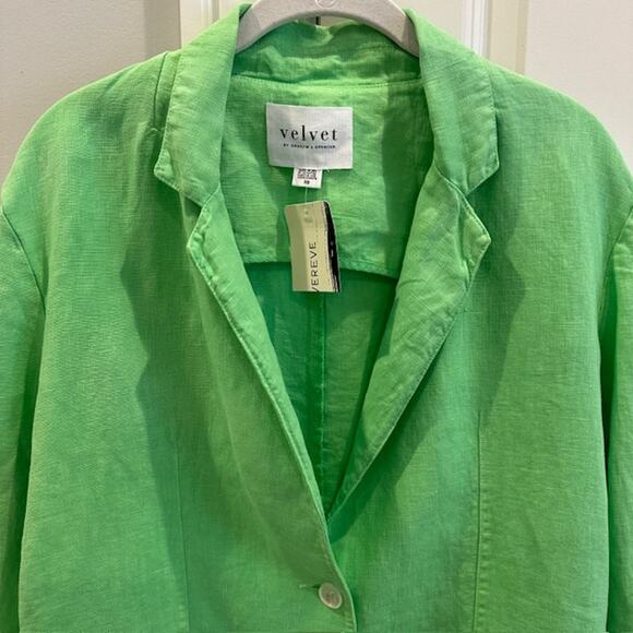 Velvet By Graham & Spencer NWT Linen Two-Button Cassie Blazer Size: XS - Picture 4 of 9